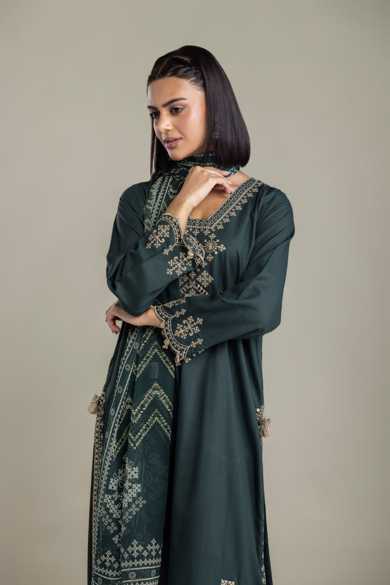 Embroidered | Raw Silk | 3-Piece Tailored Set | USD 105.00