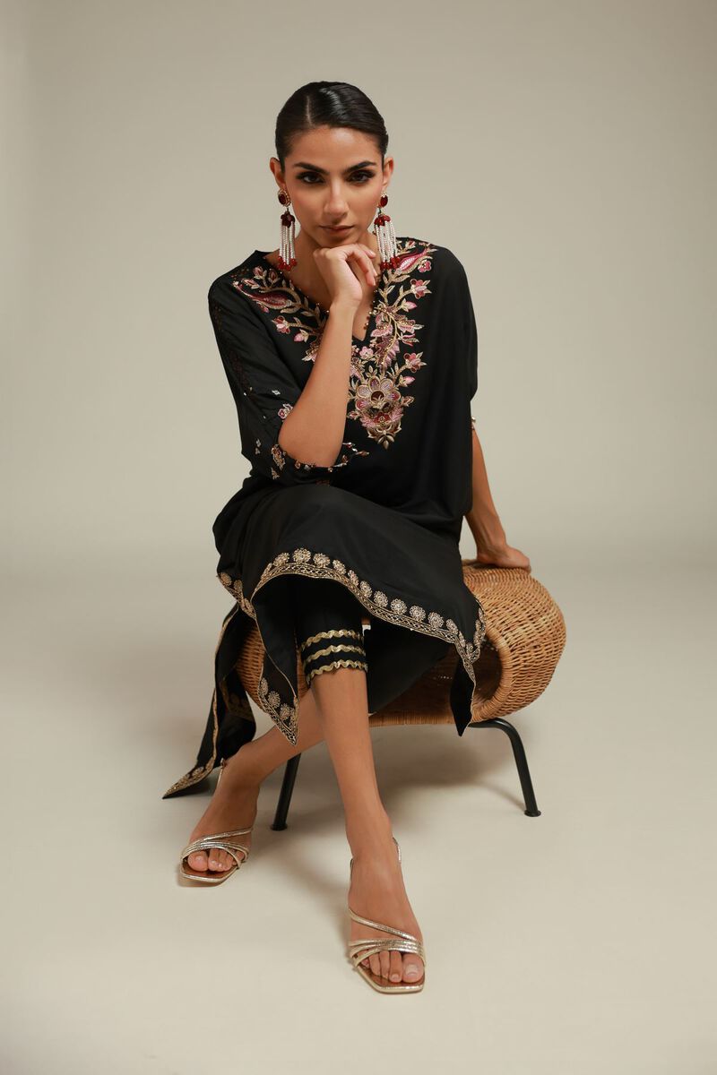 Embroidered | Raw Silk | 2 Piece Co-ord Set | Top and Bottom | USD 65.00