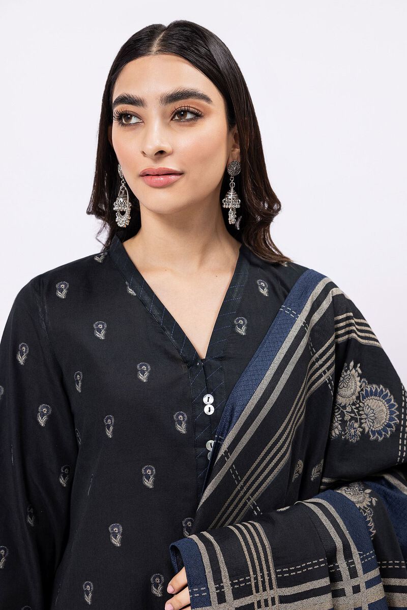 Dyed | Cotton Brosha Jacquard | Fabrics 3 Piece | null