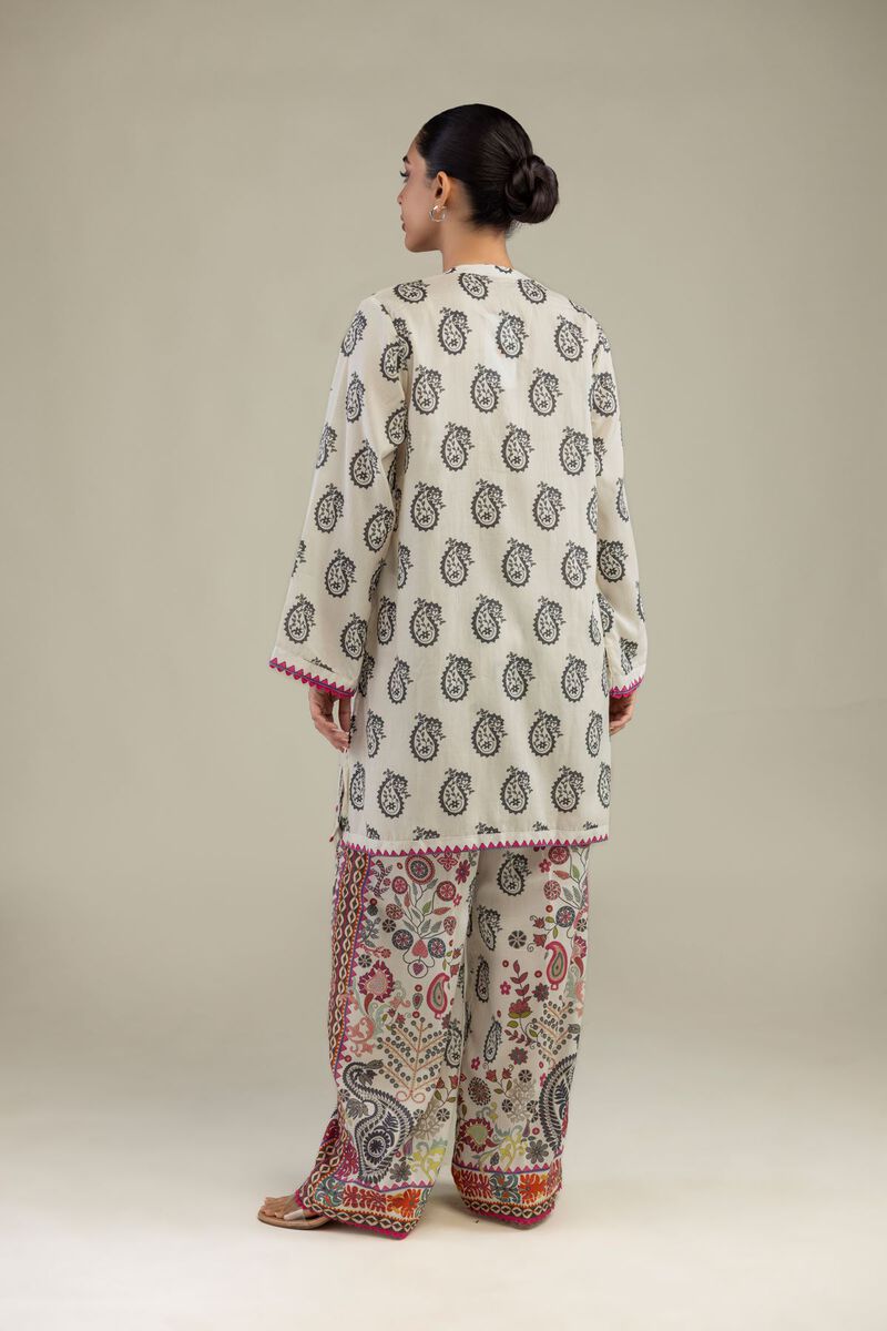 Printed | Textured Weave | Short Paisley Kurta | USD 35.00