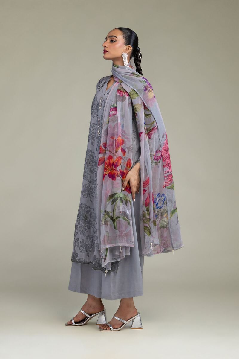 Embroidered | Chiffon | Floral Chiffon Dupatta | USD 30.00