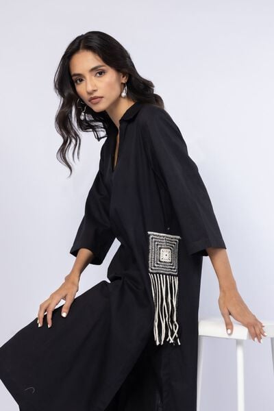 Embroidered | Crosshatch Poplin | Kurta | USD 35.00