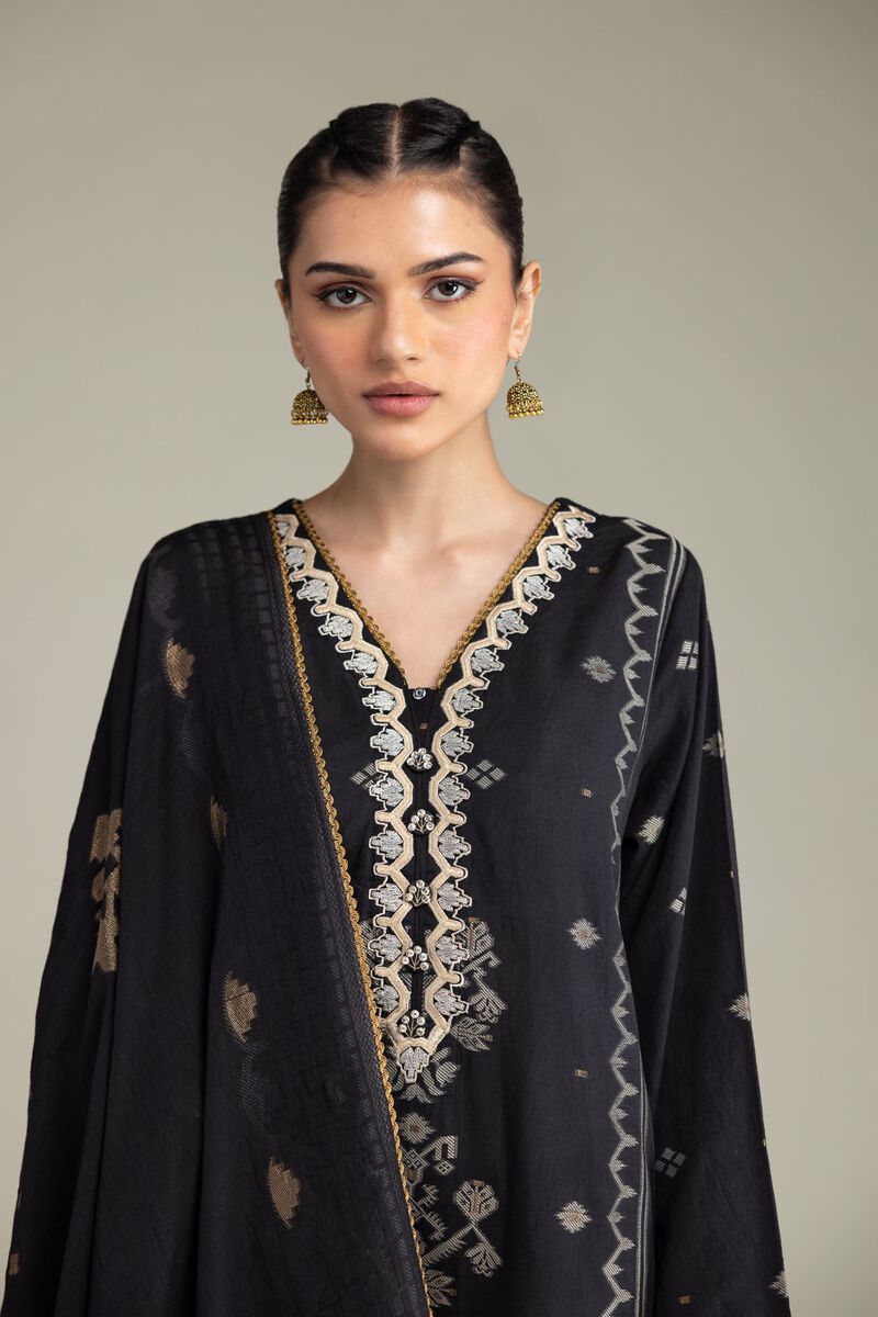 Embroidered | Jacquard | Black Tailored Set | USD 80.00