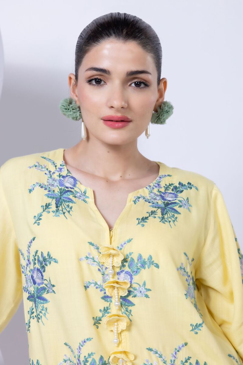 Embroidered | Crosshatch Raw Silk | Kurta | USD 18.00