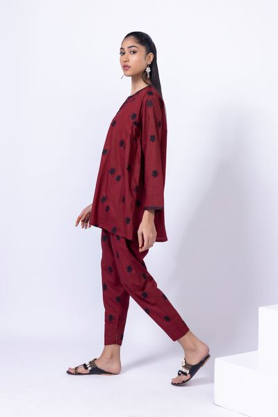 Embroidered | Crosshatch Poplin | Pants | USD 7.50
