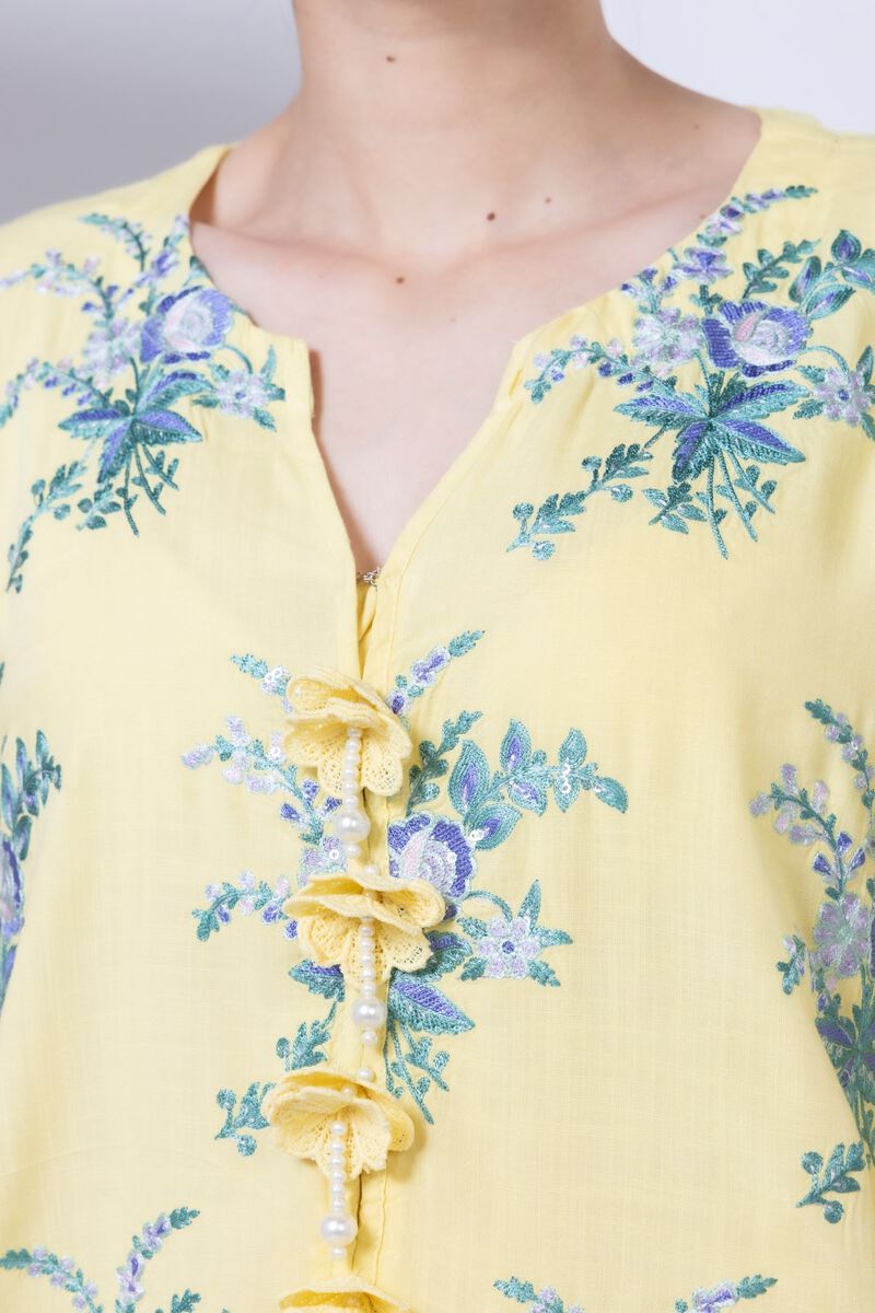 Embroidered | Crosshatch Raw Silk | Kurta | USD 18.00