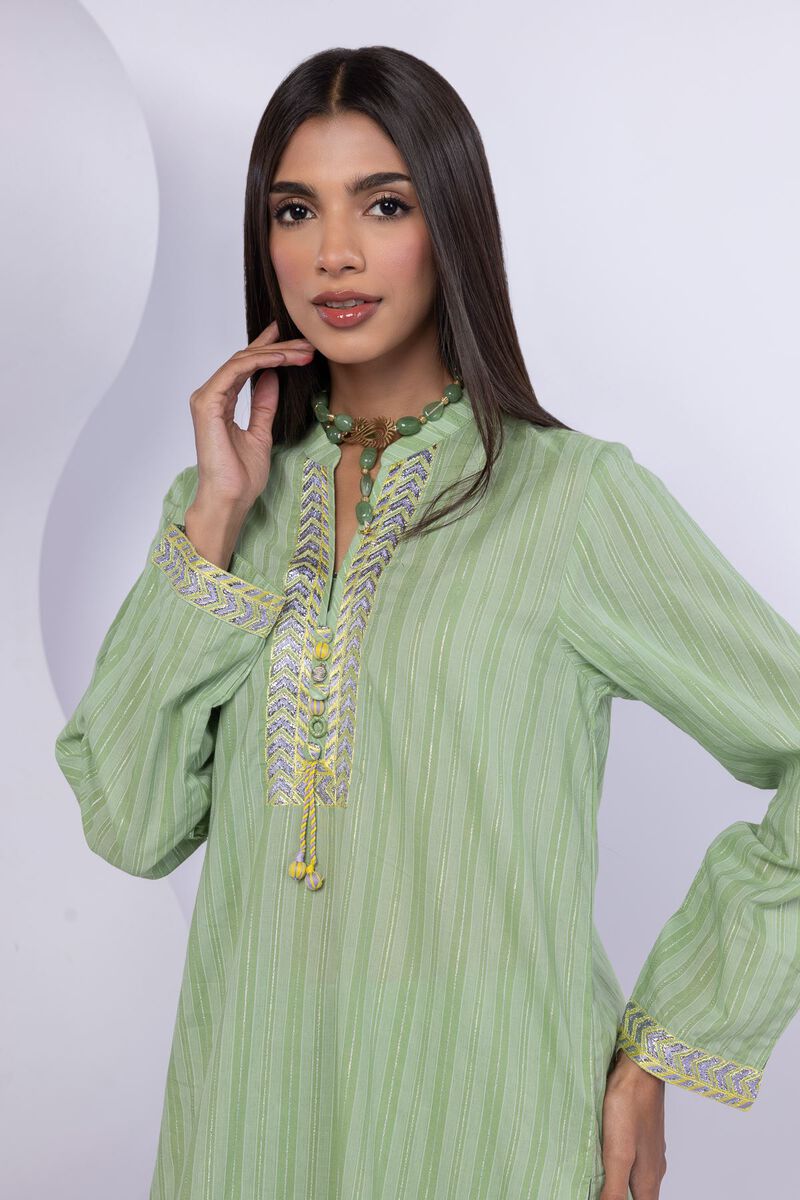 Embroidered | Lurex Stripes | Kurta | USD 20.00