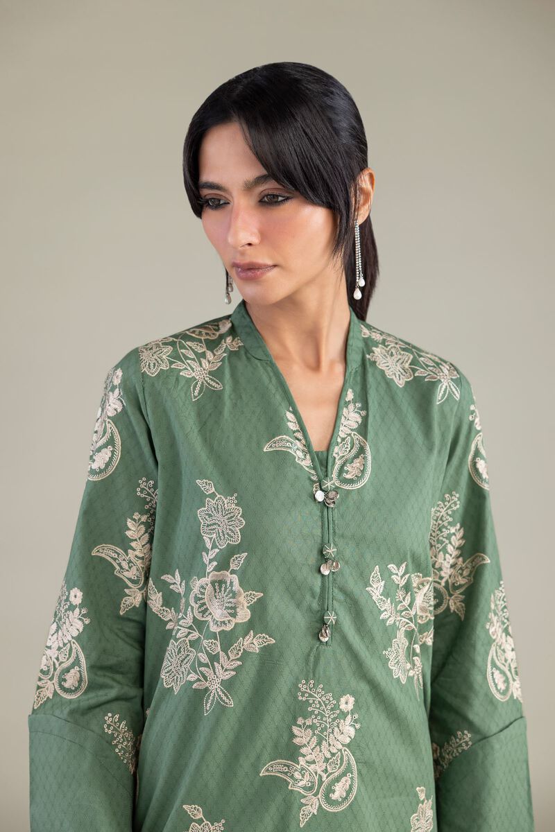 Embroidered | Cotton Dobby | Floral Cotton Kurta | USD 45.00