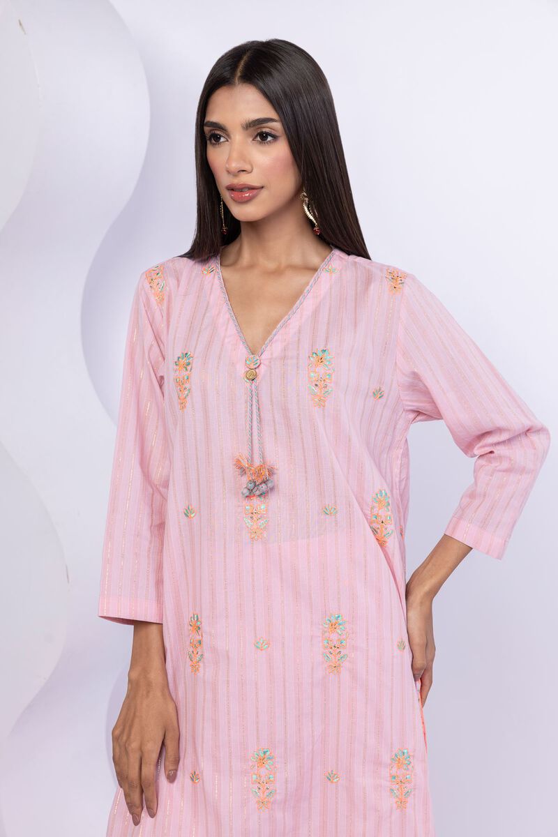 Embroidered | Lurex Stripes | Kurta | USD 20.00