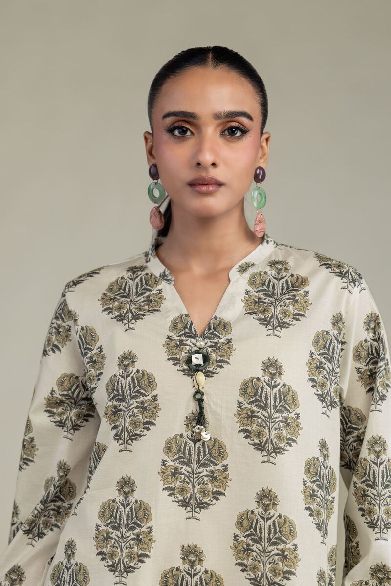 Printed | Cambric | Floral V-Neck Kurta | USD 35.00