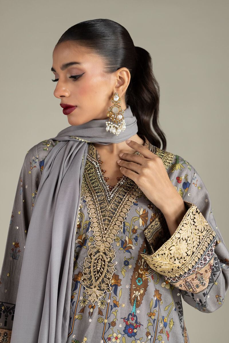 Embroidered | Raw Silk | 3 Piece Co-ord Set | USD 50.00