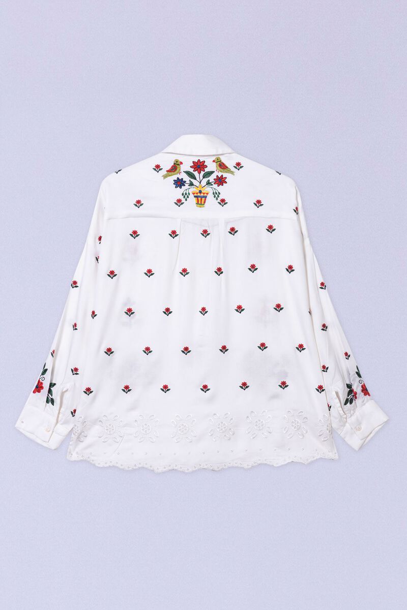 Embroidered | Viscose Crepe | Blouse | null