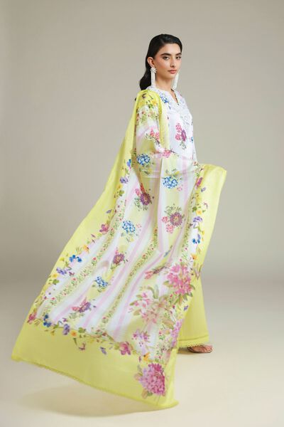 Printed | Satin | Tailored 3 Piece | USD 75.00