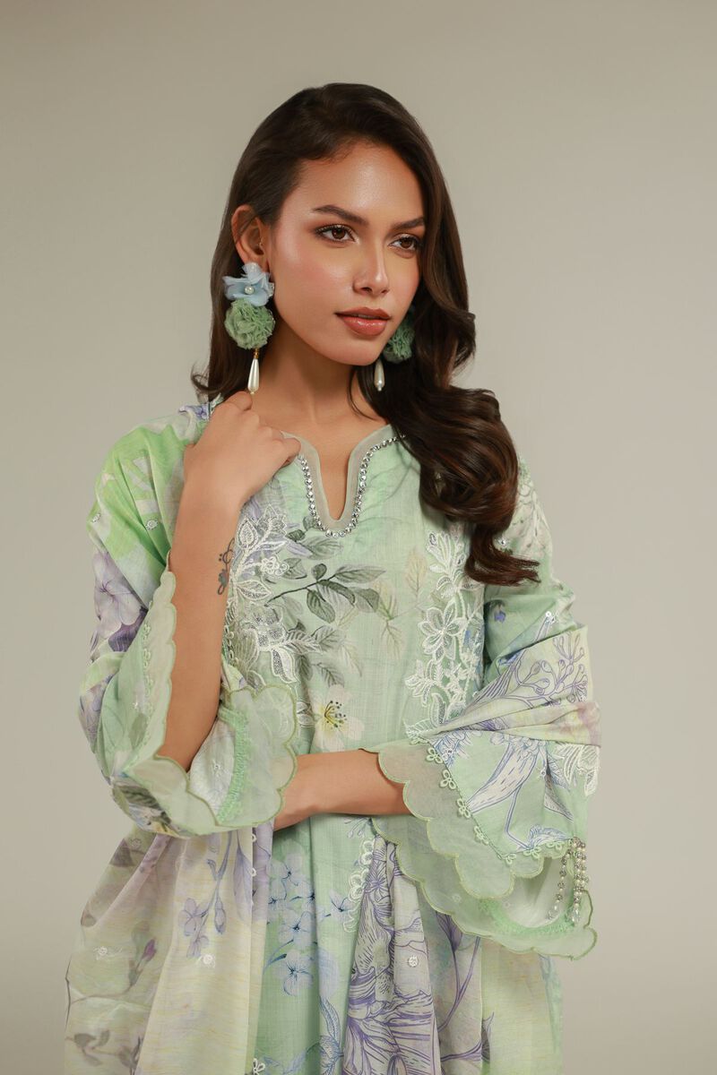Embroidered | Raw Silk | Floral Kurta 3-Piece | USD 155.00