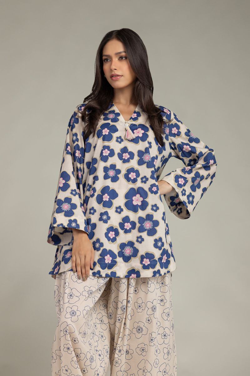 Printed | Cambric | Floral V-Neck Kurta | USD 35.00