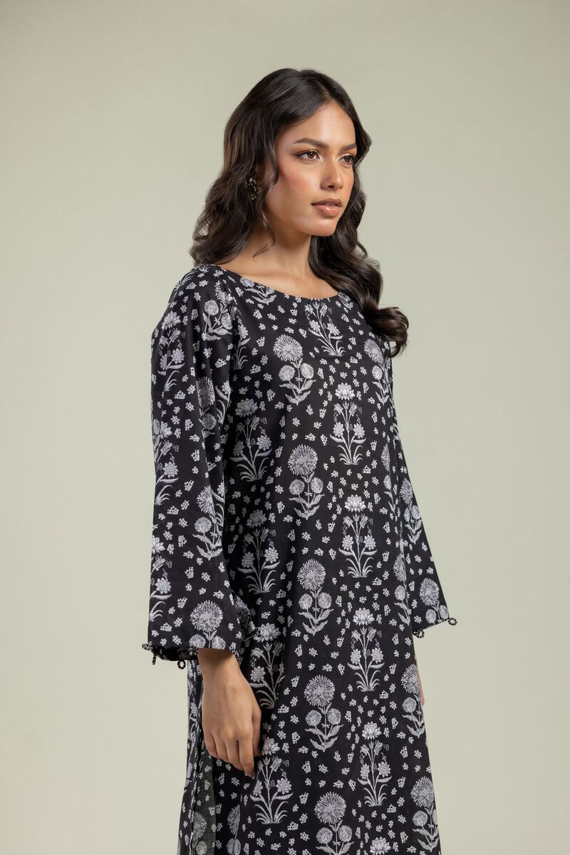 Printed | Cambric | Black Floral Kurta | USD 30.00