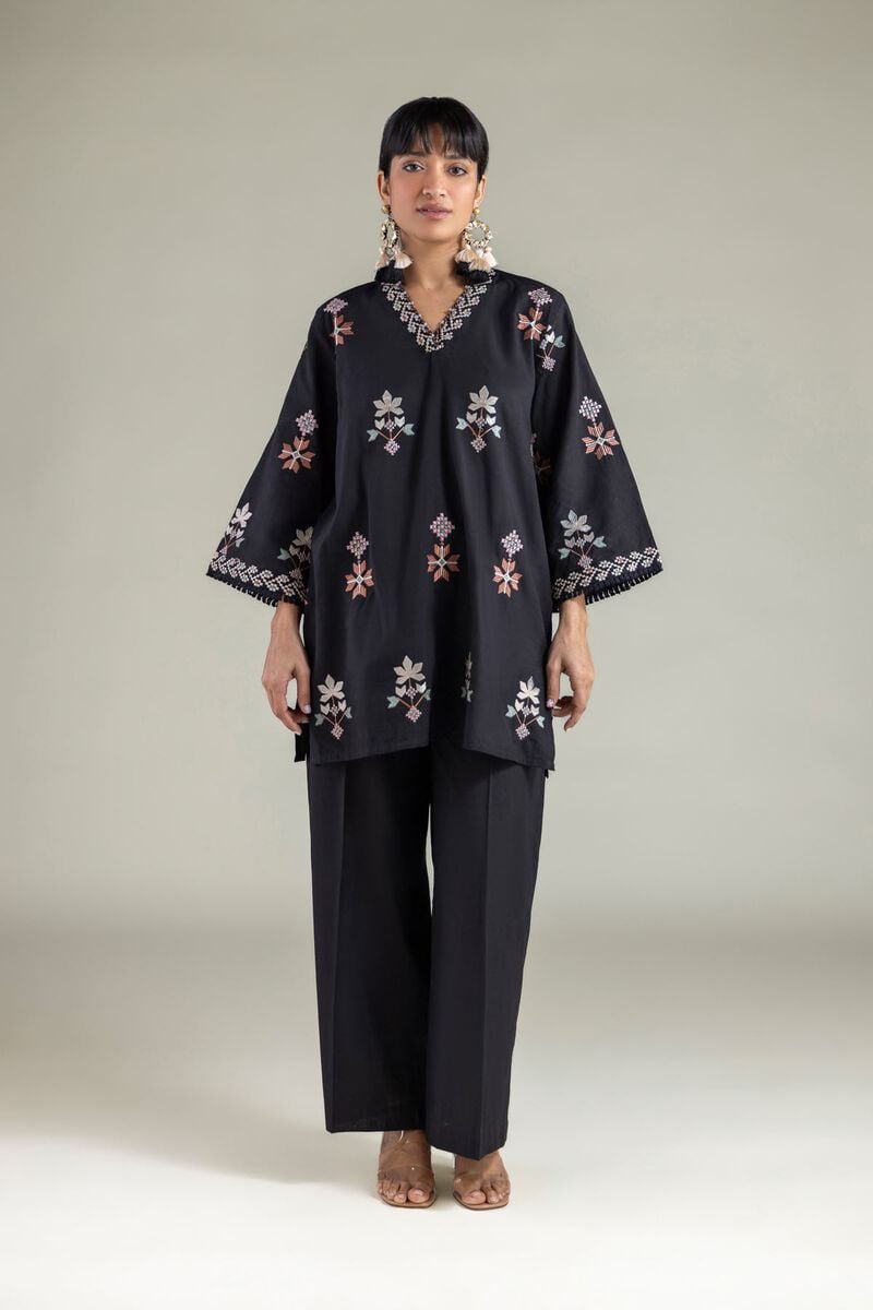 Embroidered | Cambric | Black Tailored Suit | USD 45.00