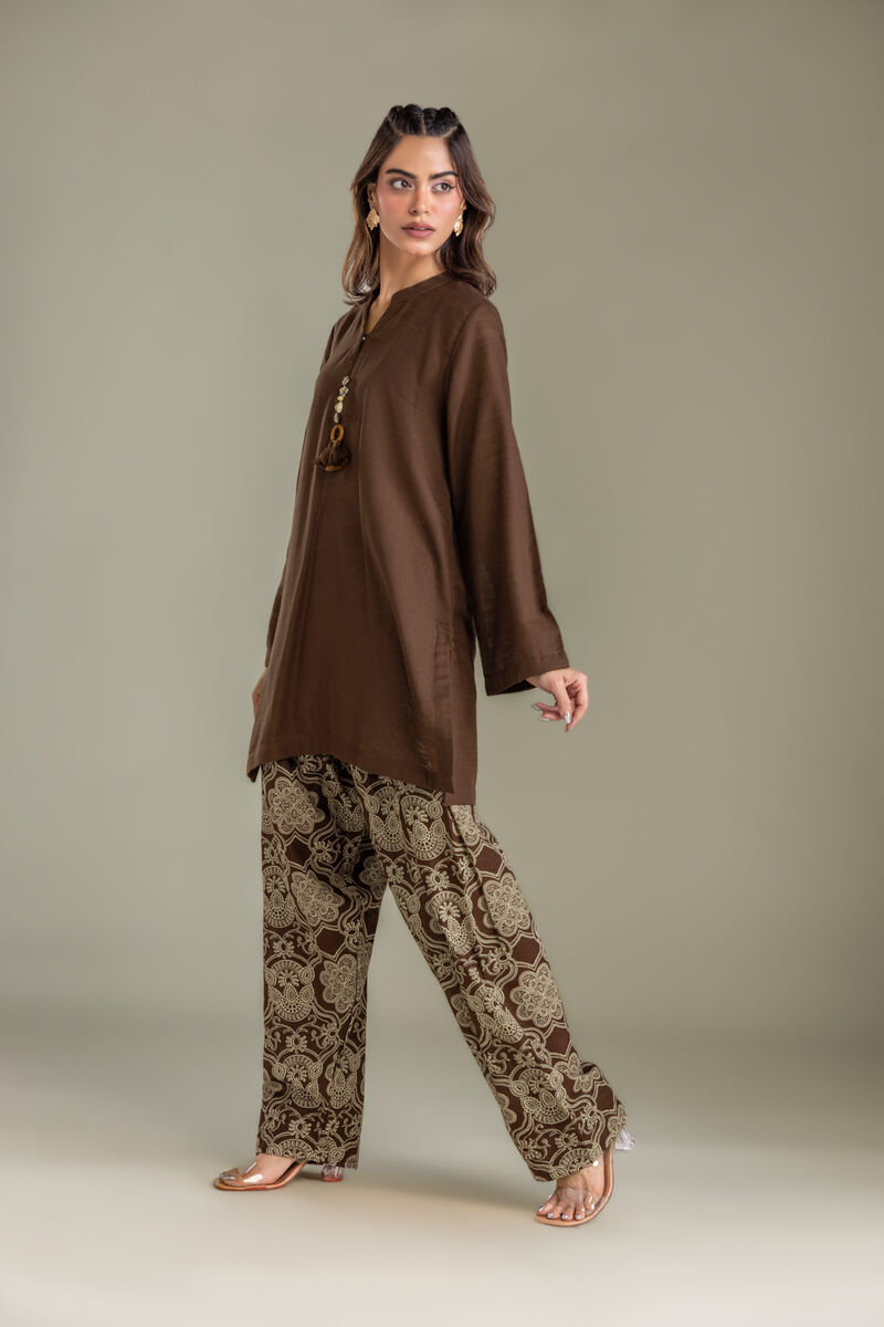 Printed | Light Khaddar | Brown Khaddar Shalwar | USD 30.00