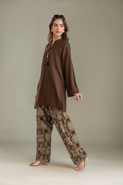 Printed | Light Khaddar | Brown Khaddar Shalwar | USD 30.00