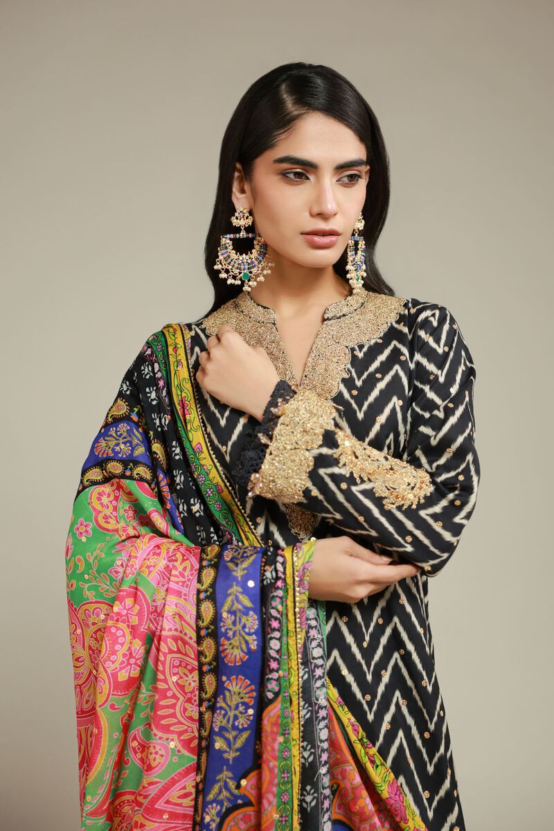 Embroidered | Raw Silk | 3 Piece Co-ord Set | USD 145.00