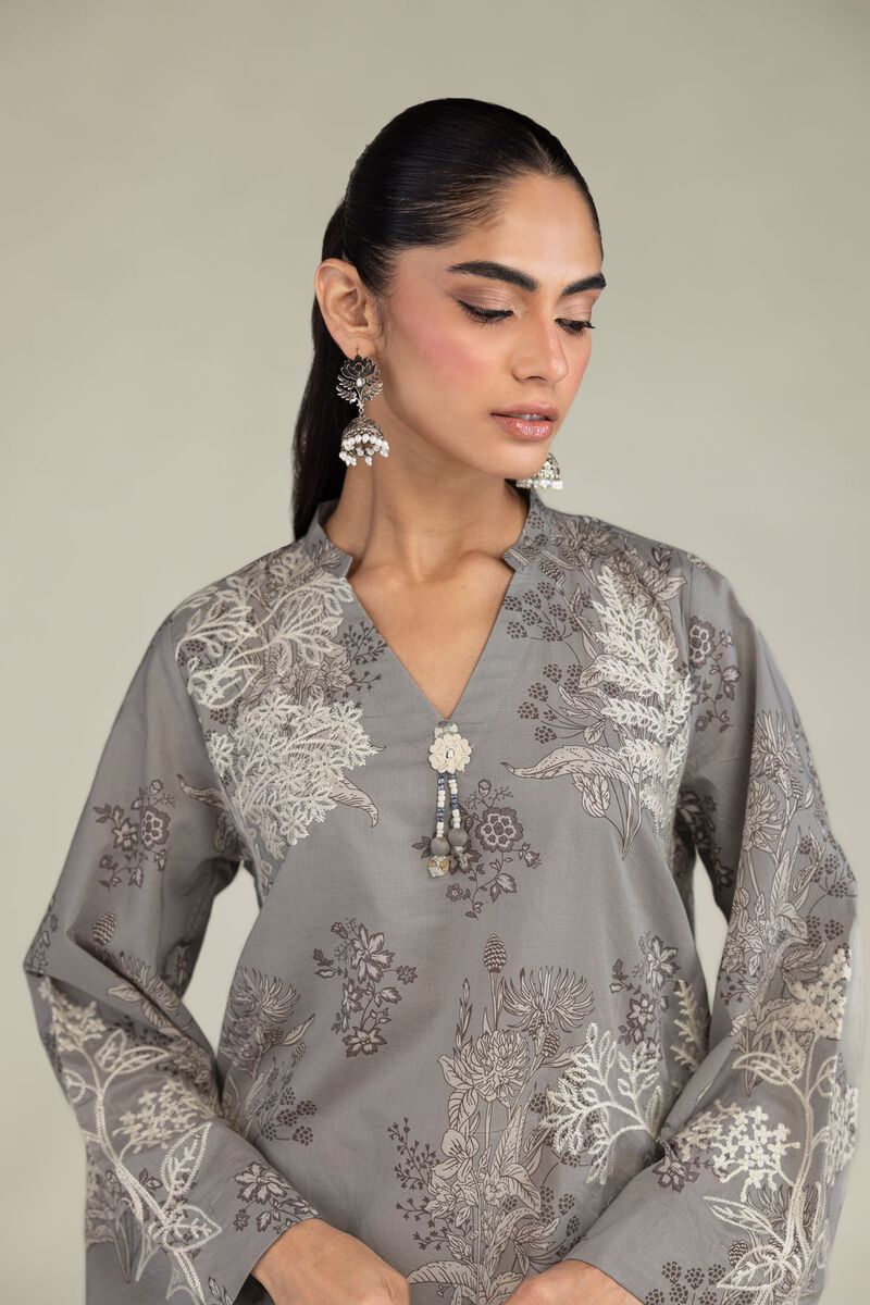 Embroidered | Cambric | Cambric V-Neck Kurta | USD 40.00
