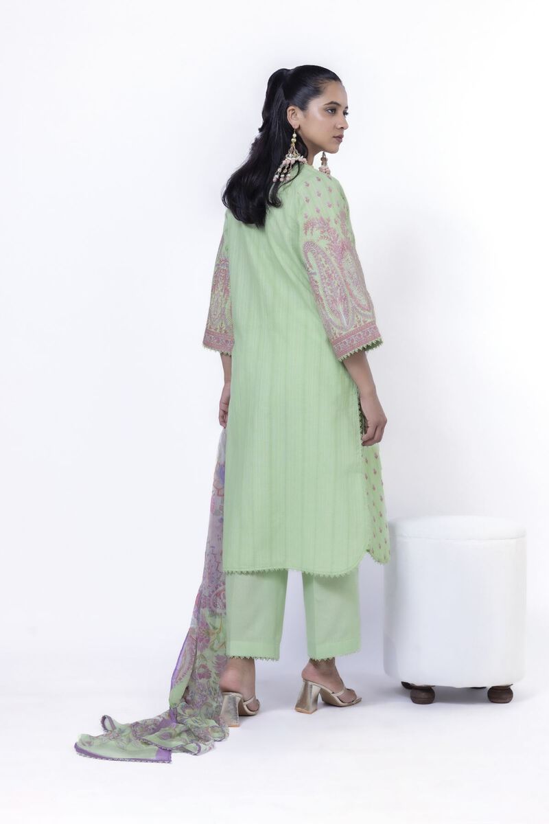 Embroidered | Textured Cotton | Tailored 3 Piece | USD 42.50