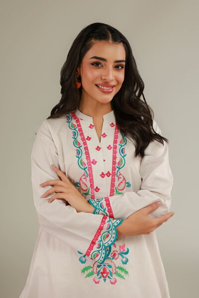 Embroidered | Cotton Dobby | Floral Cotton Kurta | USD 35.00