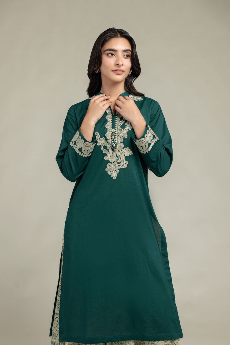 Embroidered | Cambric | Green Cambric Kurta | USD 45.00