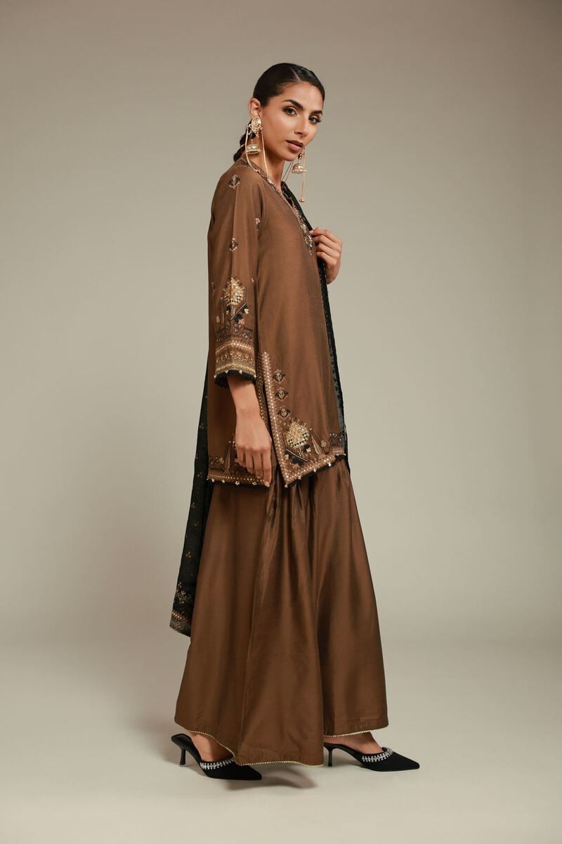 Embroidered | Raw Silk | 3 Piece Co-ord Set | USD 125.00