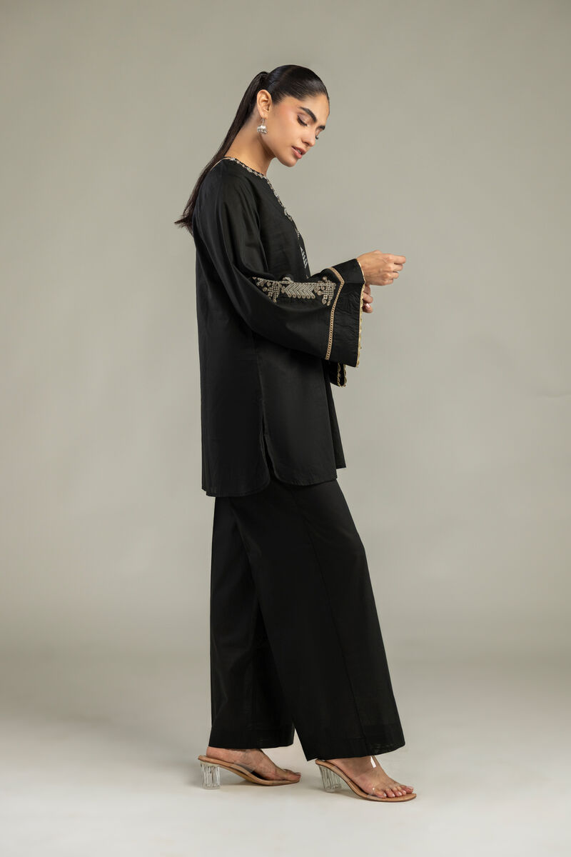 Embroidered | Cambric | Black Solid Pants | USD 30.00