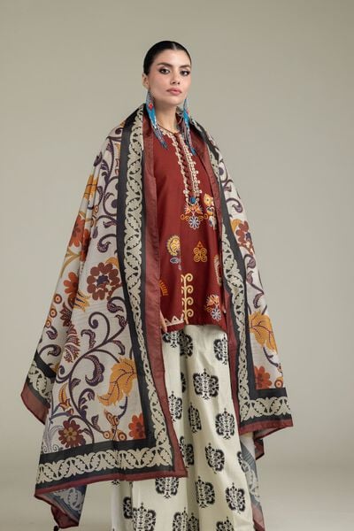 Embroidered | Polyester Silk | Floral Silk Dupatta | USD 30.00