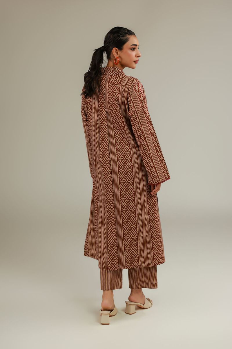 Printed | Textured Cotton | Brown Cotton Kurta | USD 30.00