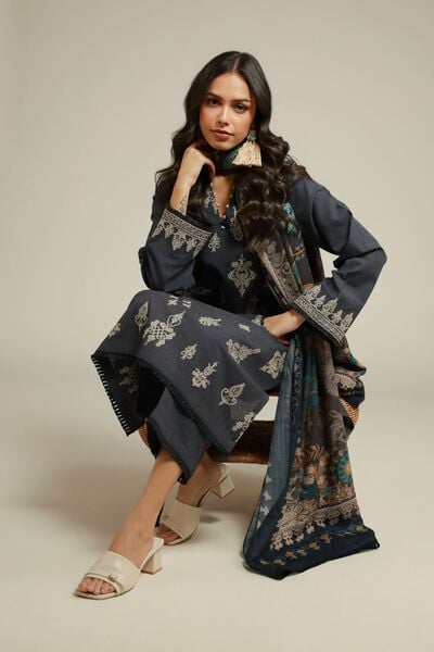 Embroidered | Dobby | 3-piece Tailored Set | USD 75.00