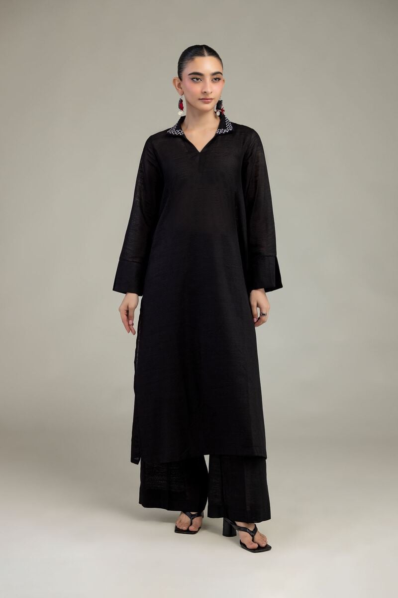 Dyed | Textured Cotton | Black Cotton Pants | USD 30.00