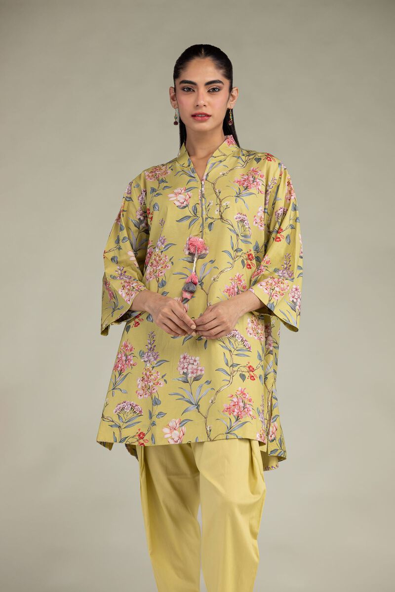 Printed | Cotton Viscose | Floral V-Neck Kurta | USD 35.00