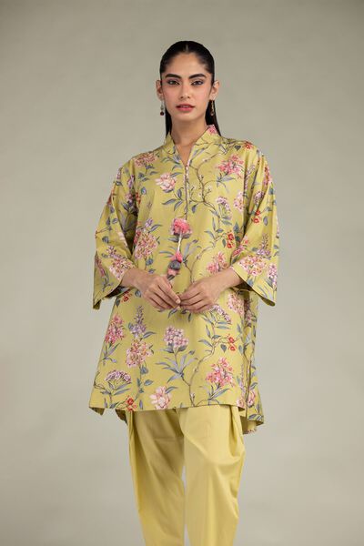 Printed | Cotton Viscose | Floral V-Neck Kurta | USD 35.00