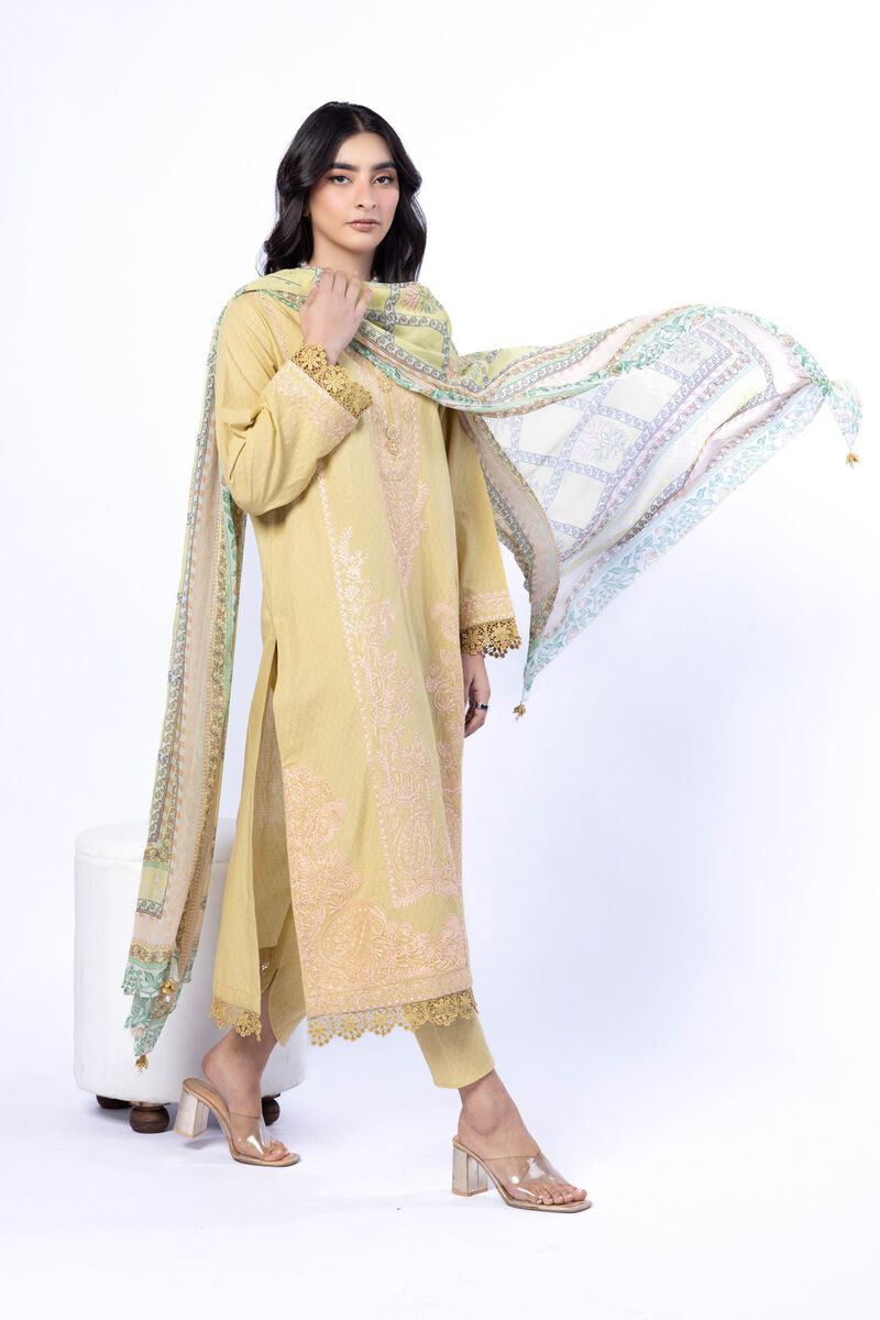 Embroidered | Cotton Dobby | Tailored 3 Piece | USD 75.00