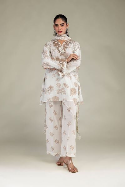 Embroidered | Cambric | Floral Cambric Pants | USD 25.00