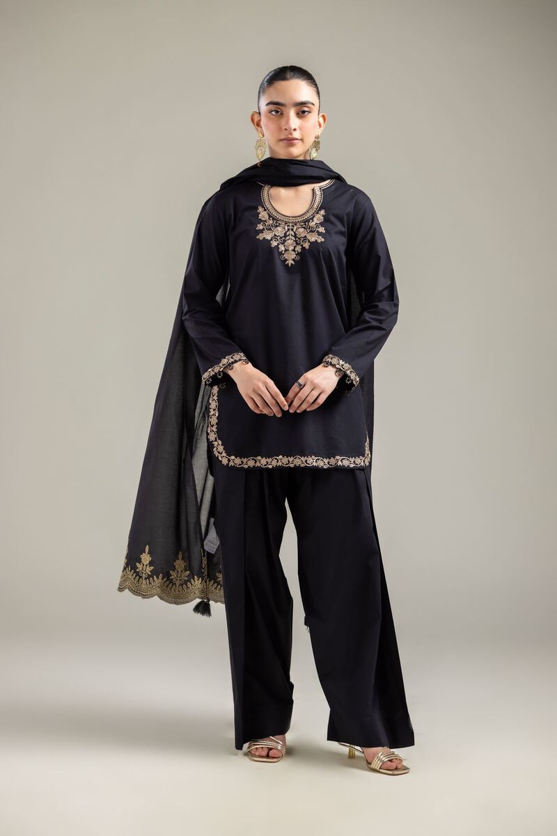Embroidered |Cotton Dobby | Solid Black Shalwar | USD 30.00