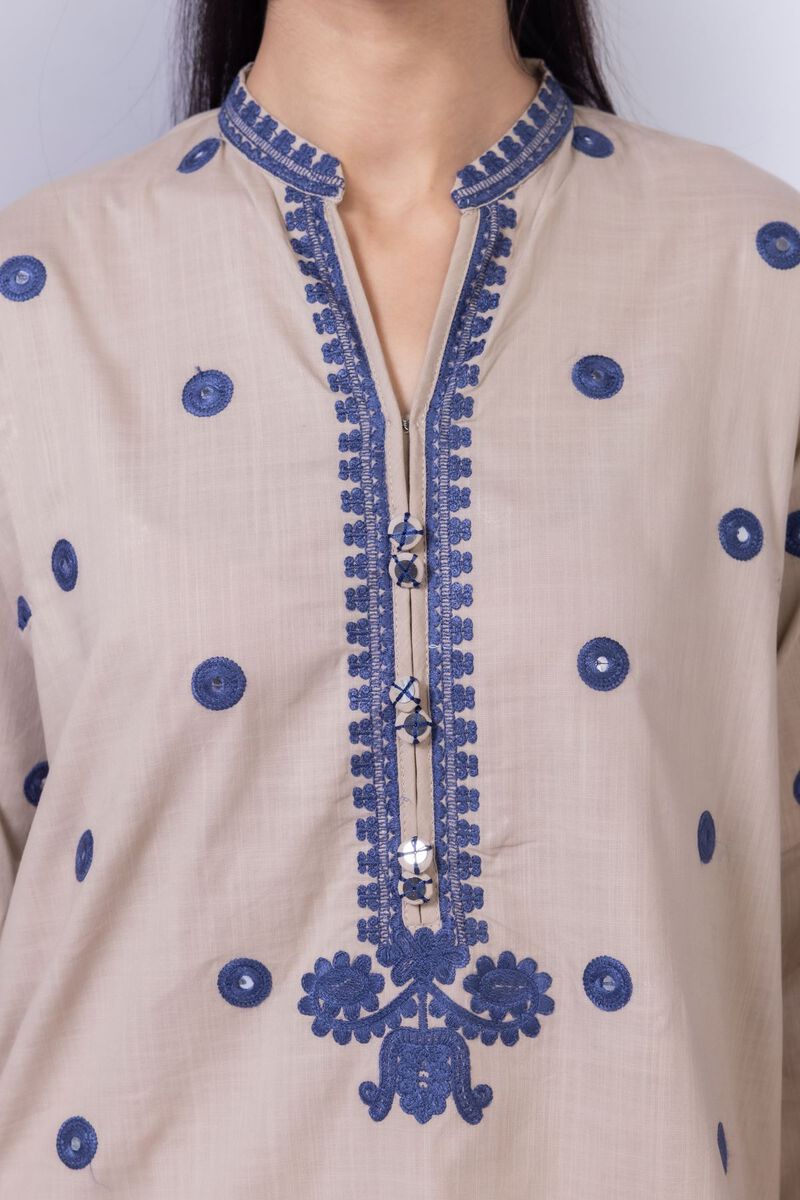 Embroidered | Crosshatch Poplin | Kurta | null