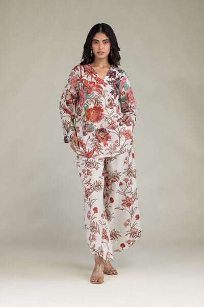 Printed | Cambric | Floral Cambric Trousers | USD 30.00