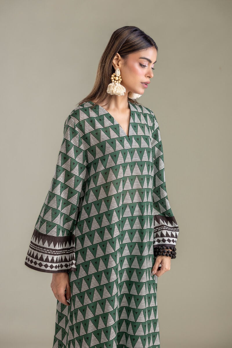 Printed | Light Khaddar | Longline Printed Kurta | USD 35.00