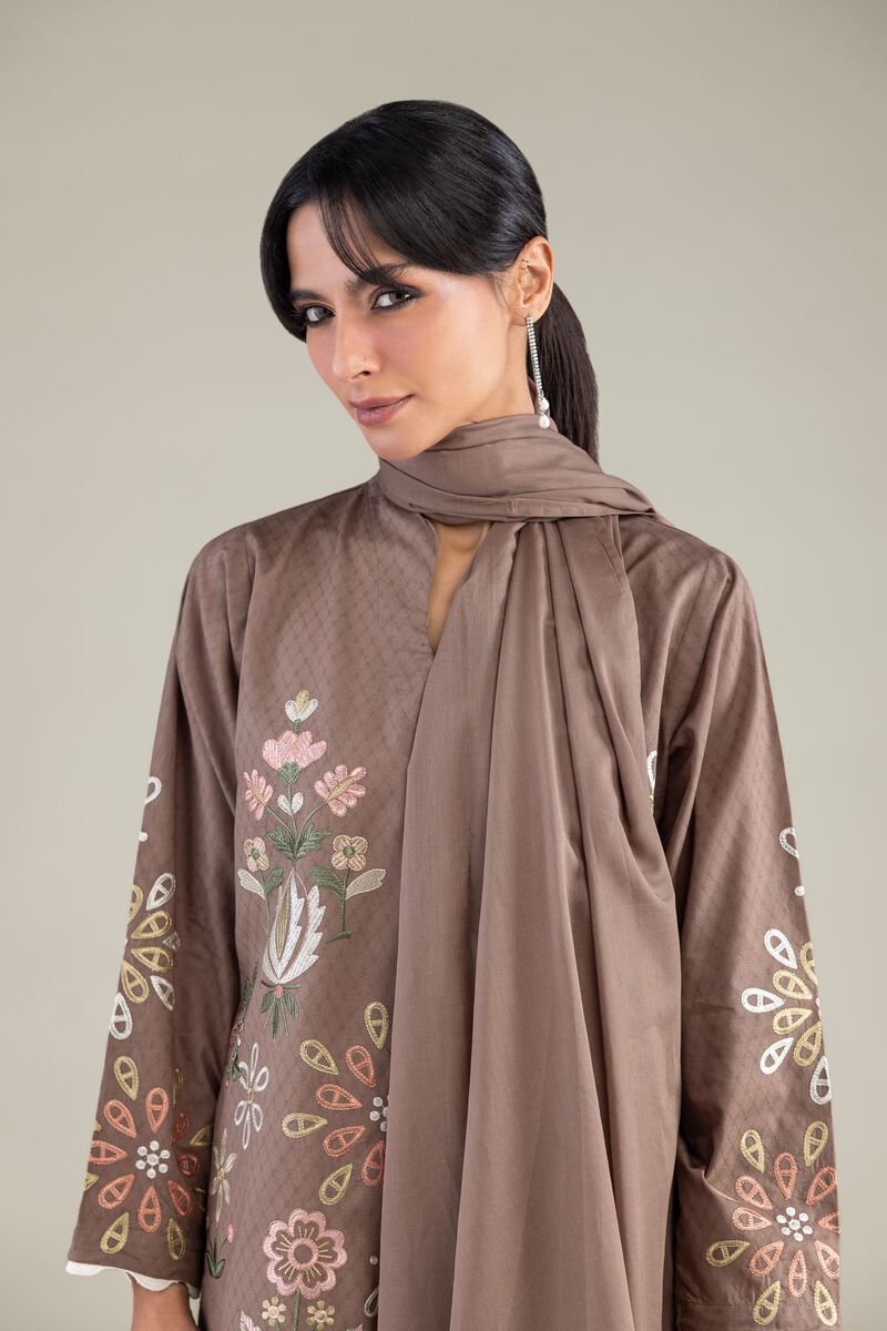 Embroidered | Lawn | Brown Lawn Dupatta | USD 35.00