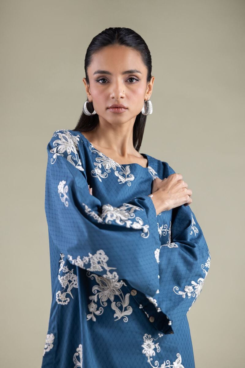 Embroidered | Cotton Dobby | Floral Embroidered Kurta | USD 40.00