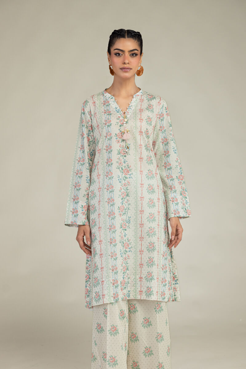 Printed | Cambric | Floral V-Neck Kurta | USD 35.00