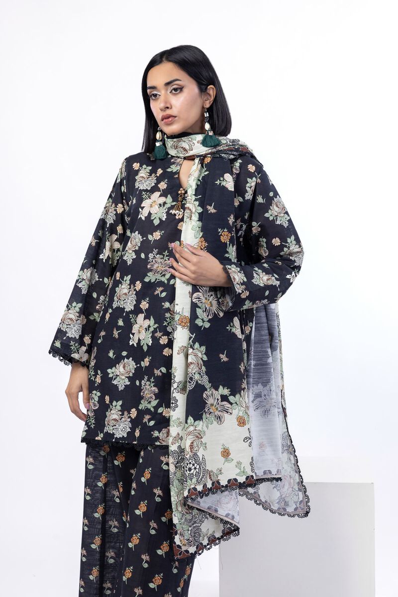 Printed | Textured Cotton | Tailored 3 Piece | USD 45.00