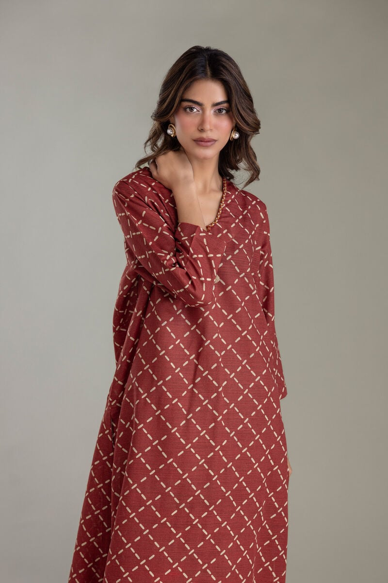 Printed | Light Khaddar | Longline Khaddar Kurta | USD 35.00