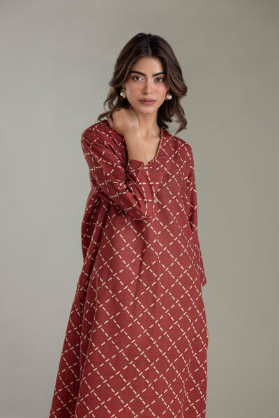 Printed | Light Khaddar | Longline Khaddar Kurta | USD 35.00