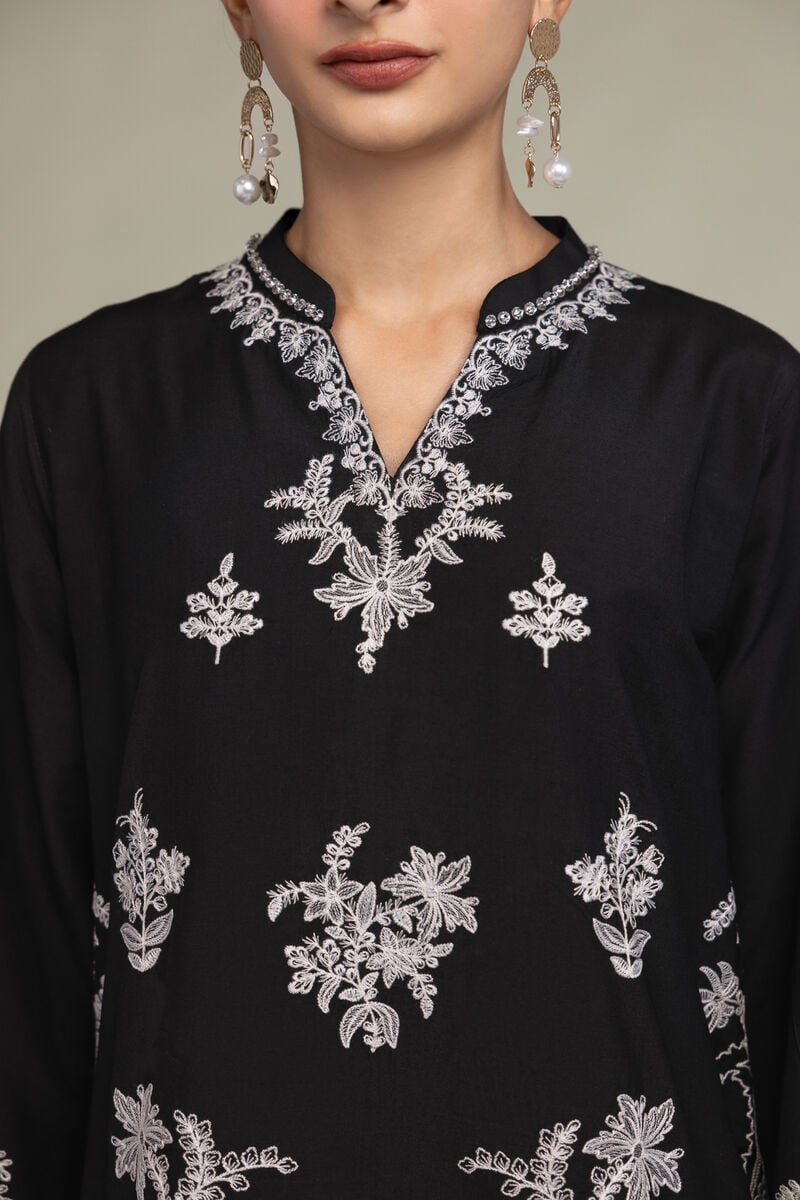 Raw Silk | Black Silk Kurta | USD 70.00