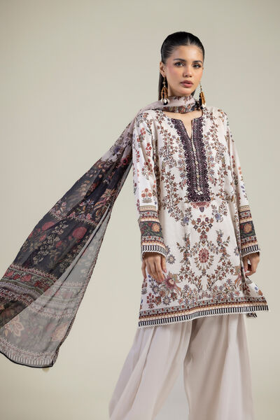 Embroidered | Cotton Dobby | Floral Tailored 3-Piece | USD 70.00